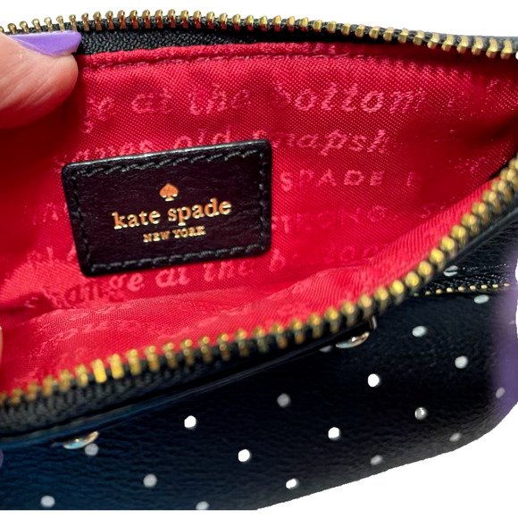 Kate Spade wristlet purse phone black white dots Easter gift mom teen girl - Picture 4 of 8